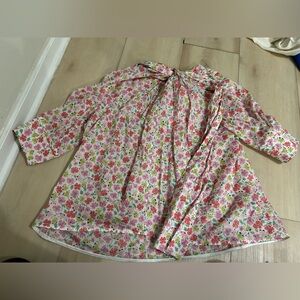 Tish cox Floral Pink and Green Blouse size xs